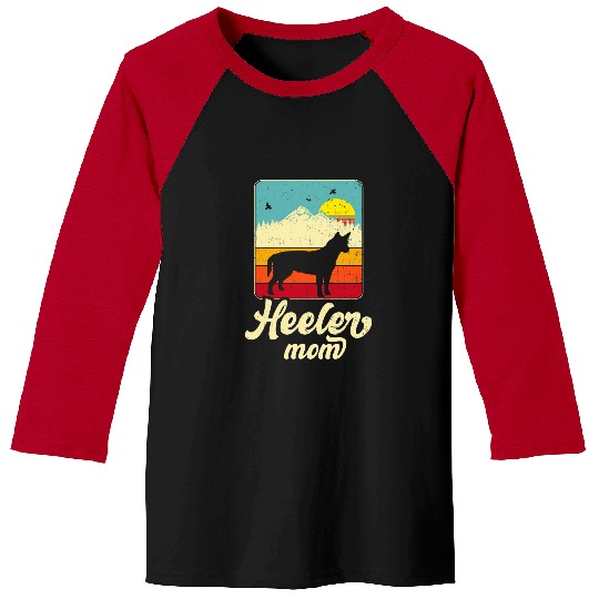Australian Cattle Pet Vintage Style Red Blue Heeler Mom Gift Australian Cattle Baseball Tees