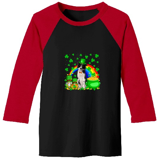 Border Collie Pet Two Gnomes And Border Collie Patricks Day Hat Shamrocks Baseball Tees