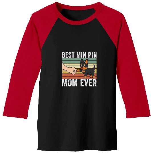 Miniature Pinscher Pet  Miniature Pinscher Mom Ever Retro vintages Baseball Tees