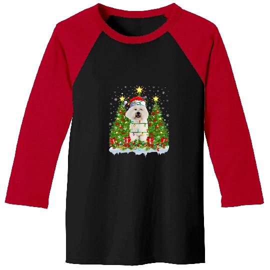 Bichon Pet Frise Lighting xmass Tree Bichon Frise Christmas Baseball Tees