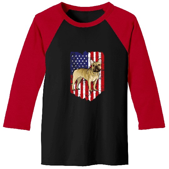 French Bulldog Pet American Flag French Bulldog 4th Of July USA Baseball Tees