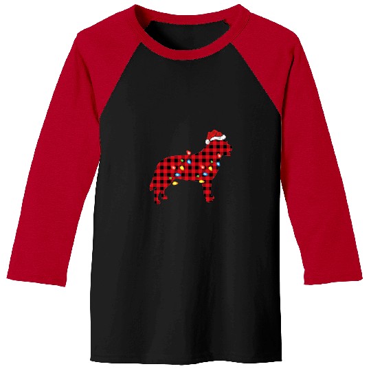 Heeler Pet Red buffalo plaids Santa Hat Blue Heeler Dog Christmas Pajama Baseball Tees