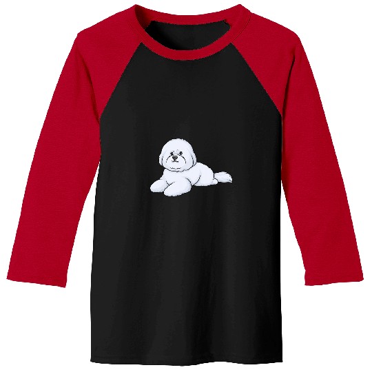 Bichon Pet Frise Dogs Bichon Frise Lying Down Funny Cute Baseball Tees