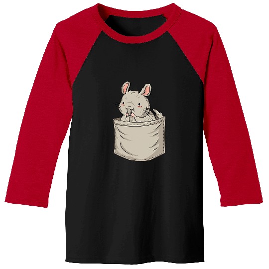 Chinchilla Mammal Chest Pocket Long Tail Baseball Tees