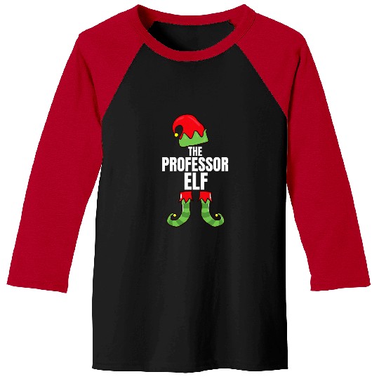 Professor Matching Elf Family Christmas Group Pajama Teacher Baseball Tees