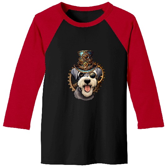 Schnauzer Pet Victorian Steampunk Baseball Tees