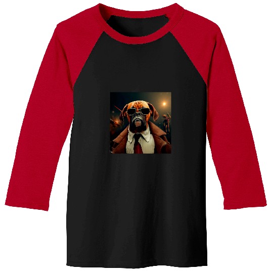 Boxer Pet Pop Culture Fusion Design Baseball Tees