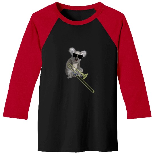 Funny trombones Koalas Funny Koala Wearing Sunglasses Playing Trombone Baseball Tees