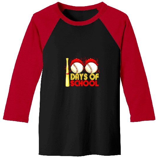 Sport Baseball Happy 100th 100 Days of School Baseball Bat Sports 1 Baseball Tees