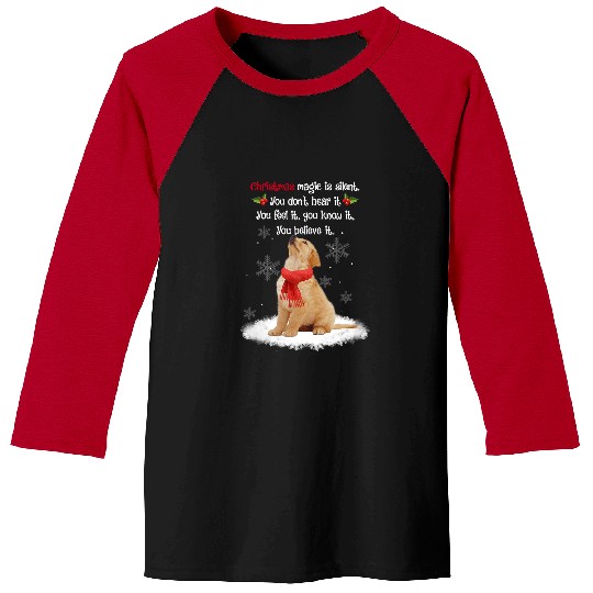 Golden Retriever Pet With Christmas Magic Is Silent And Feel It 61 Baseball Tees