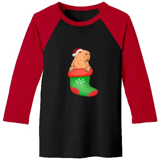 capybaras Mammal Santa Hat capybaras Funny Cute capybaras In Christmas Sock Baseball Tees