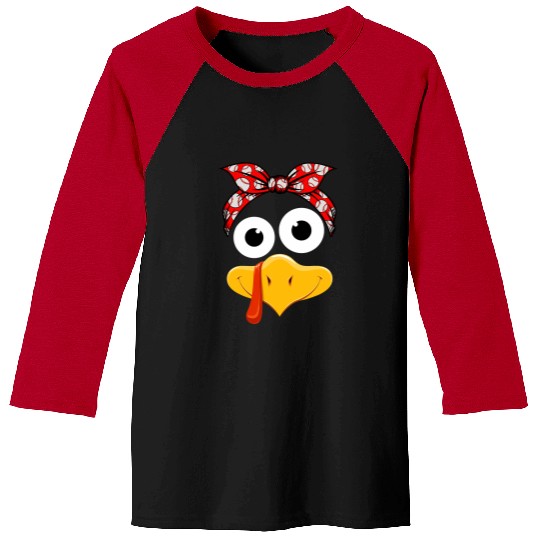 Sport Baseball Mom Turkey Face Grandma Aunt Baseball Thanksgiving Baseball Tees