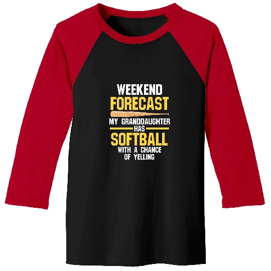 Sport Softball Womens weekend forecast my granddaughter Softball Baseball Tees