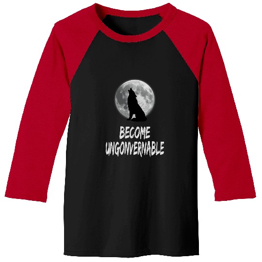 Coyote Mammal Become Ungovernable wolfs Howling at Moon Baseball Tees