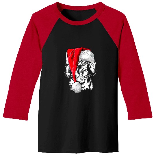 Dachshund Pet Funny Santa Wire Haired Dachshund Christmas dog mom Baseball Tees