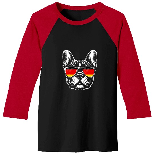 French Bulldog Pet Aviation French Bulldog Sunglasses Flag of Germany Baseball Tees