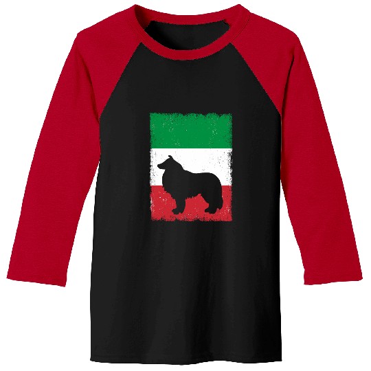 Border Collie Pet Italy Flag Italian Vintage Mom Dad Baseball Tees
