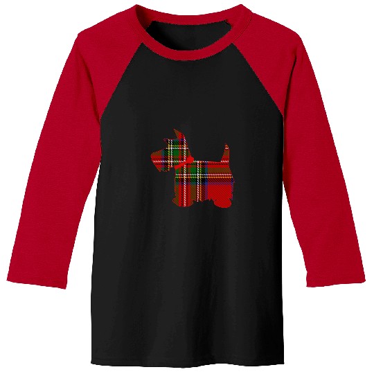Scottish Terrier Pet Royal Stewart Tartan Red Plaid Baseball Tees