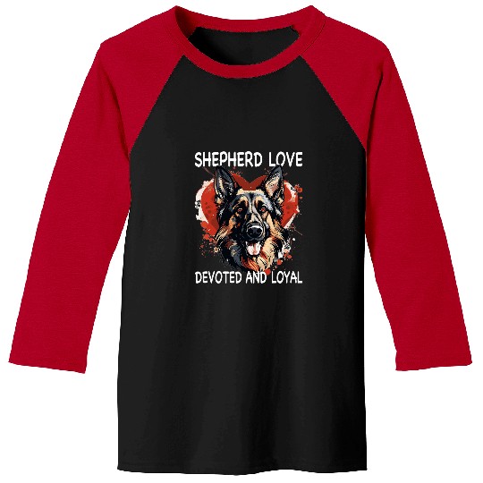 German Shepherd Pet Shepherd Love Devoted And Loyal Black Baseball Tees