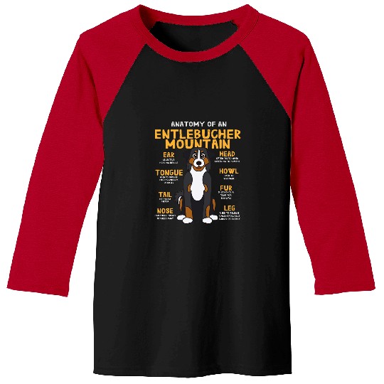 Entlebucher Pet Mountain Anatomy Funny Dog Mom Dad Cute Baseball Tees