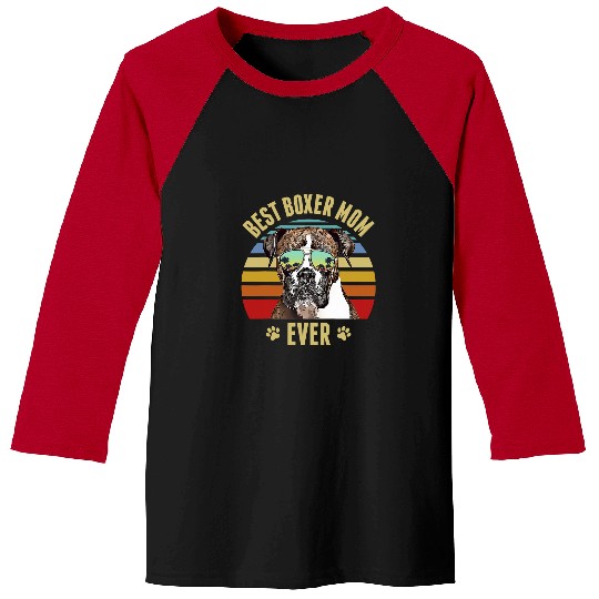 Boxer Pet bests Dog Mom Ever Retro Sunset Beach Vibe 243 Baseball Tees