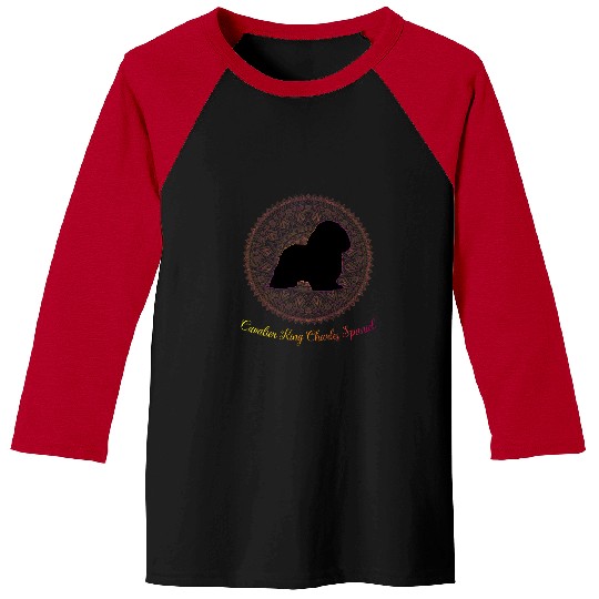 Cavalier Pet King Charles Fractal Mandala Dont Shop Adopt Baseball Tees