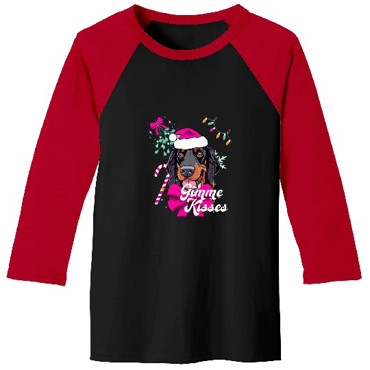Gordon Setter Pet Christmas Gordon Setter Dog Kisses Mistletoe Puppy Pet Baseball Tees