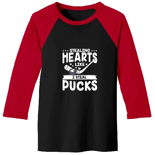 Sport Hockey Valentines Day Hockey Stealing Hearts Kids Toddler Boy Gift Baseball Tees