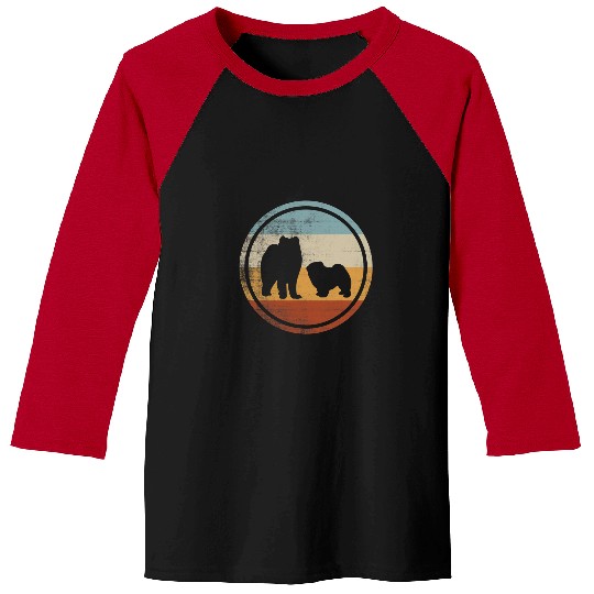 Chow Chow Pet Retro Vintage Dog Design Chow Chow And Puppy Baseball Tees