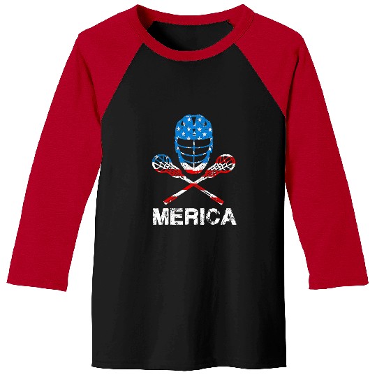 Sport Lacrosse Gift 4th Of July Merica Lacrosse American Flag Lax Helmet Sticks Baseball Tees