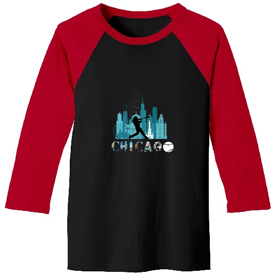 Sport Baseball Chicago Skyline Baseball Theme Vintage Baseball Tees