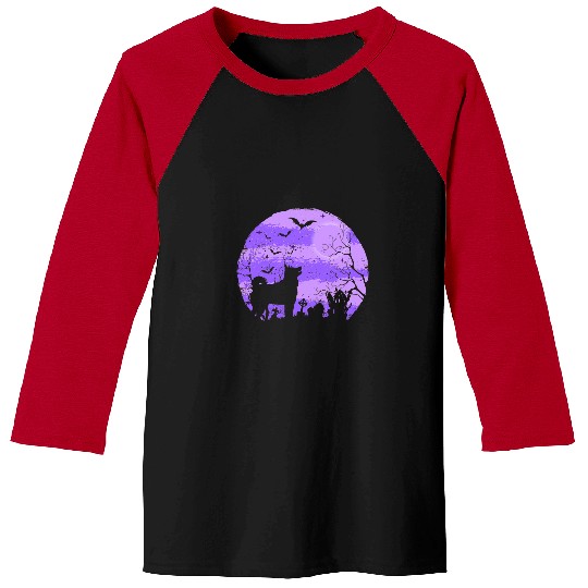Elkhound Pet Halloween Norwegian Elkhound Creepy Moon Haunted House Bats 1 Baseball Tees
