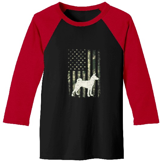 Basenji Pet Dog Basenji Dad Mom Camouflage USA Flag Baseball Tees