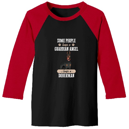 Doberman Pet Pinscher Dog guardian angel Baseball Tees