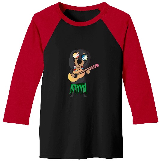 Dachshund Pet Ukulele Luau Cute Funny Hawaii Dogs Baseball Tees