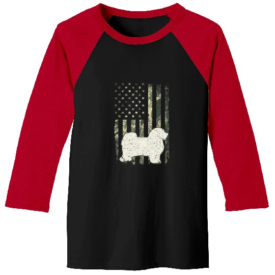 Havanese Pet Dad Mom Camouflage USA Flag Baseball Tees