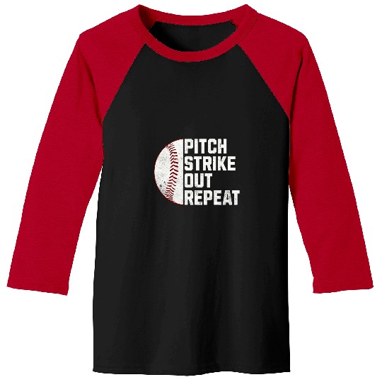 Sport Baseball Pitcher Pitch Strike Out Repeat Baseball Tees
