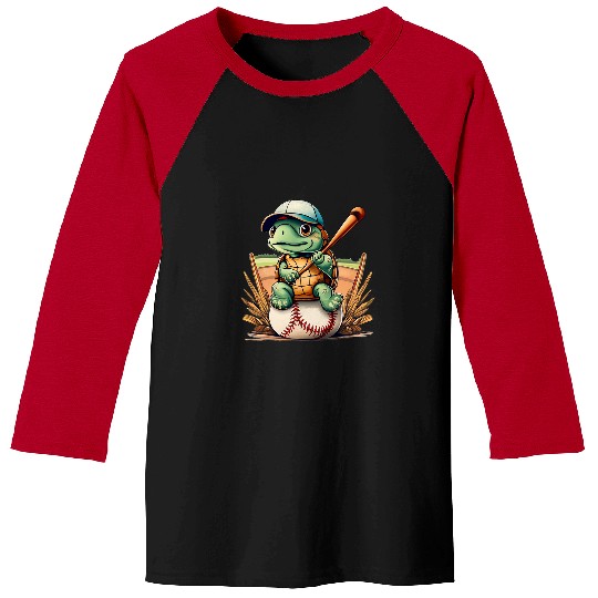 Sport Baseball turtle cute drawing with baseball bat Baseball Tees