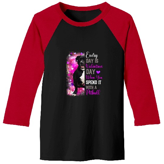 Pitbull Pet Womens Pitbull Mom Funny Valentines Day Dog Lovers Bully Pitty 1 Baseball Tees
