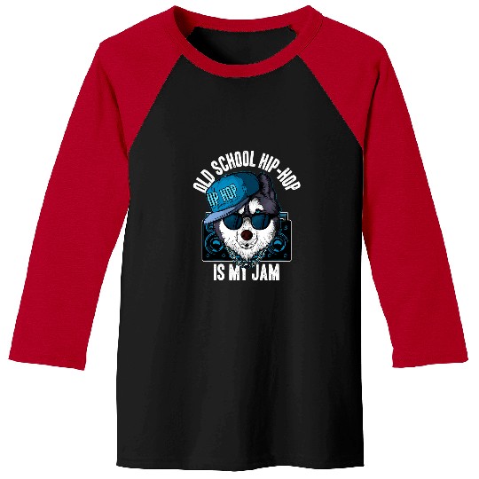 Husky Pet Funny Husky Rapper 90s Retro Music OldSchool Hip Hop Lover Baseball Tees