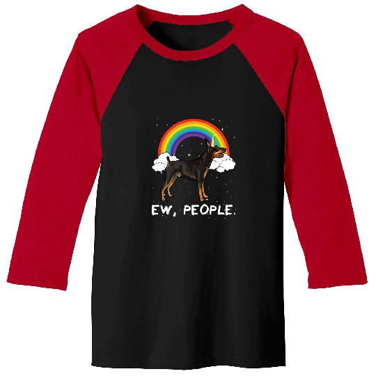 Miniature Pinscher Pet Rainbow Miniature Pinscher Ew People Unicorn Baseball Tees