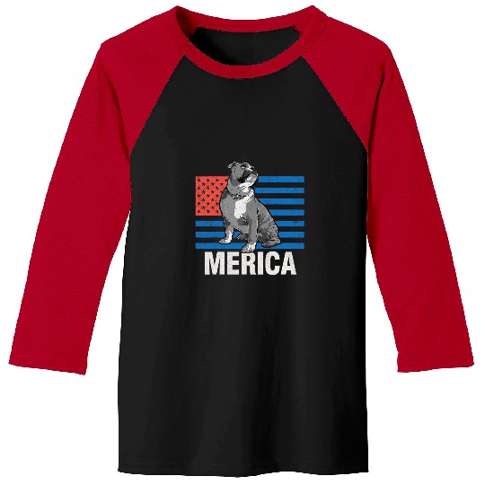 English Bulldog Pet 4th July Merica vintage flag American pride Baseball Tees
