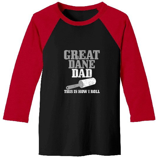 Great Dane Pet Mens Great Dane Dad Dog Hair Funny Great Dane Baseball Tees