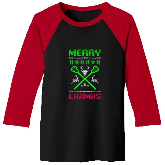 Sport Lacrosse Gift Merry Laxmass Ugly Design Lacrosse Christmas Baseball Tees