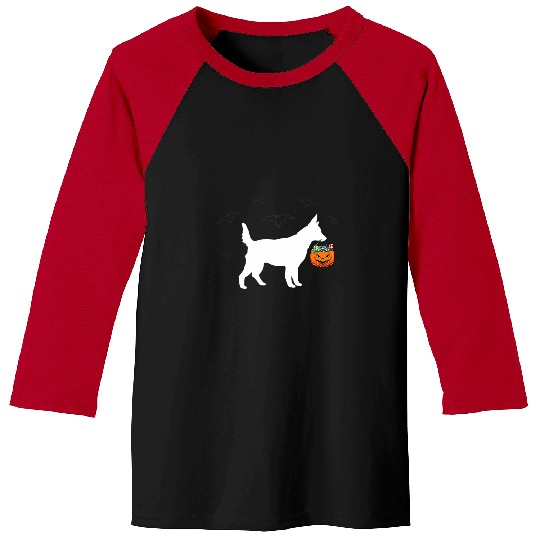 Australian Cattle Pet Dog Red Blue Heeler Trick Treat Halloween Baseball Tees