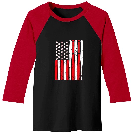 Sport Baseball USA American Flag Baseball Red White Blue 4th Of July Baseball Tees