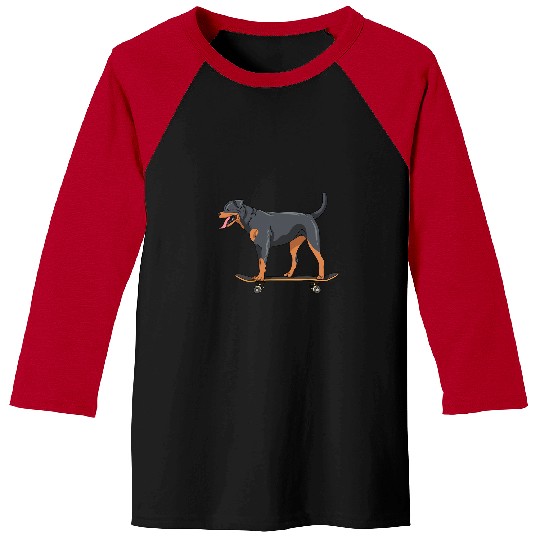 Rottweiler Pet On Skateboard Cute Skater Dog Puppy Lover Baseball Tees