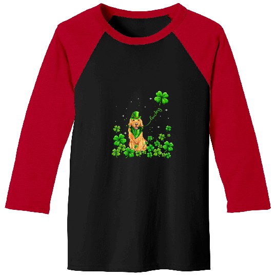 Golden Retriever Pet Irish Green Shamrock Clover St Patricks Baseball Tees