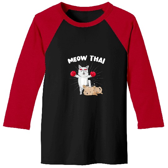 Sport Muay Thai Cat Muay Thai Funny Cat Fighter MEOW THAI Kitty Baseball Tees