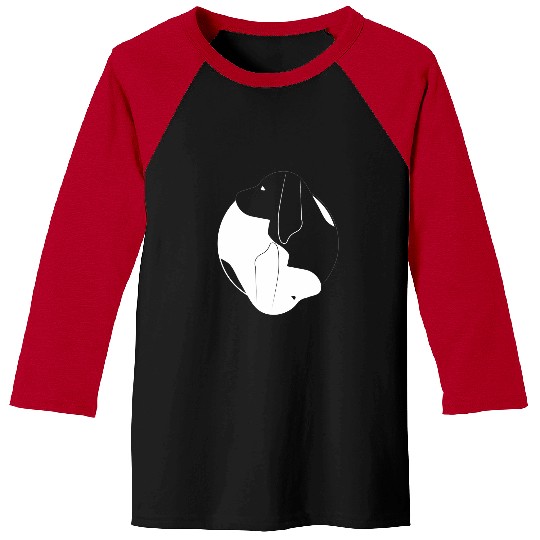 Coonhound Pet Yin Yang Black and Tan Coonhound Funny Dog Symbol Zen Baseball Tees